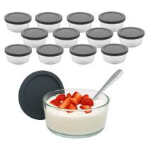 Kit 12 Pote Tigela De Vidro Bowl Redondo Com Tampa Hermética Marmita Fit 230ml Kit 12 Pote Tigela De Vidro Bowl Redondo Com Tampa Hermética Marmita Fit 230ml