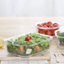 Kit 12 Pote Vidro 1520ML Vai ao Forno Microondas Com Tampa