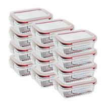 Kit 12 Pote Vidro Hermético Canelado Frezzer Marmita 1520m