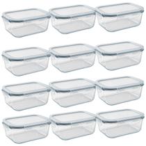 Kit 12 pote vidro tampa vedação 1040ml cozinha organizador louça microondas tampa vedação hermético Kit 12 pote vidro tampa vedação 1040ml cozinha organizador louça microondas tampa vedação hermético