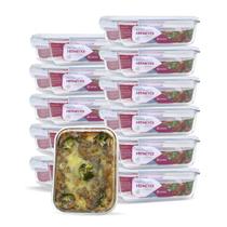 Kit 12 Potes 1520ml De Vidro Retangular Com Tampa Hermética