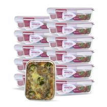 Kit 12 Potes 1520ml De Vidro Retangular Com Tampa Hermética