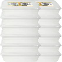 kit 12 Potes 1l transparente freezer micro BPA free marmita