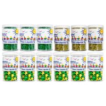 Kit 12 Potes 3g Decoração Para Copa 2026 c/ Glitter e Estrelinhas - Lantecor