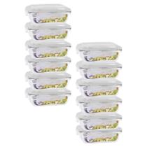 Kit 12 Potes 640ml Hermético Anel Vedação