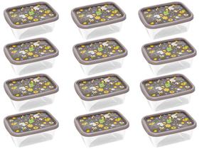 Kit 12 Potes 750Ml Para Marmitas Dietas Freezer e Microondas