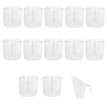 Kit 12 Potes Acrílico Redondo com Tampa 8,6l + Conchas 600ml Kit 12 Potes Acrílico Redondo com Tampa 8,6l + Conchas 600ml