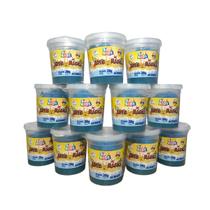 Kit 12 Potes Areia Magica Cor Azul 200g Acrilex Art Kids
