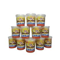 Kit 12 Potes Areia Magica Cor Laranja 200g Acrilex Art Kids