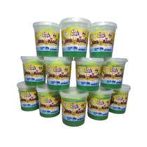 Kit 12 Potes Areia Magica Cor Verde 200g Acrilex Art Kids
