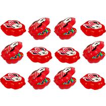 kit 12 Potes de Lembrança Estampa da Minnie Vermelha Plasútil