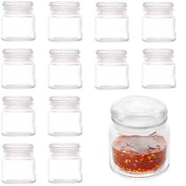 Kit 12 Potes de Vidro 140ml Tampa Vedação Hermética Temperos Condimentos Conservas Algodão Cozinha Banheiro Penteadeira Resistente Organizador