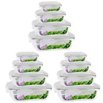 Kit 12 Potes de Vidro Hermetico Com Tampa Silicone 4 Tamanho - QUALITY HOUSE / PRATICASA Kit 12 Potes de Vidro Hermetico Com Tampa Silicone 4 Tamanho - QUALITY HOUSE / PRATICASA