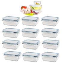 Kit 12 Potes De Vidro Hermético Com Trava E Vedação 840 Ml Kit 12 Potes De Vidro Hermético Com Trava E Vedação 840 Ml