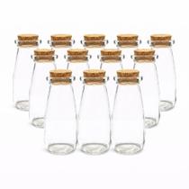 Kit 12 Potes De Vidro Organizador Com Tampa De Rolha 110ml Leiteira Lembrancinha Chá de Casa Nova