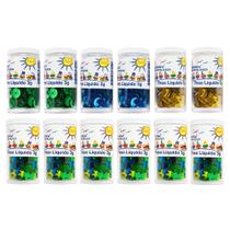 Kit 12 Potes Decoração Para Copa 2026 c/ Lantejoulas 6mm e Estrelinhas - Lantecor