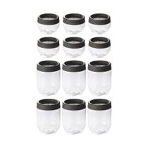 Kit 12 Potes Gire e Trave Empilháveis com Rosca 6 organizadores 155 ml e 6 organizadores 380 ml