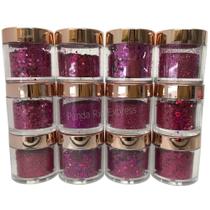 Kit 12 Potes Glitter Para Encapsulamento Decoração De Unhas Manicure