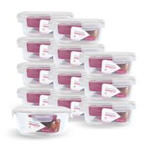 Kit 12 Potes Hermético Redondo De Vidro Com 4 Travas 950ml