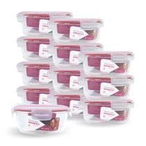 Kit 12 Potes Hermético Redondo De Vidro Com 4 Travas 950ml Kit 12 Potes Hermético Redondo De Vidro Com 4 Travas 950ml