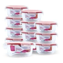 Kit 12 Potes Hermético Redondo De Vidro Pequeno Salada