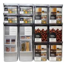 Kit 12 Potes Herméticos Alimentos Mantimentos Organização 2und 2,2L + 6und 1L + 4und 480ml Paramount Kit 12 Potes Herméticos Alimentos Mantimentos Organização 2und 2,2L + 6und 1L + 4und 480ml Paramount