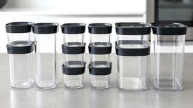 Kit 12 Potes Herméticos de Acrílico para Mantimentos e Condimentos