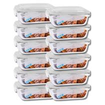 Kit 12 Potes Herméticos de Vidro 1520ML c/ Tampa 4 Travas Assados