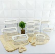 Kit 12 Potes Herméticos para Mantimentos e Temperos em policarbonato