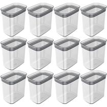 Kit 12 Potes Herméticos plásticos 1,5L Block Porta Mantimentos Médio Ou