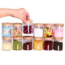 Kit 12 Potes Herméticos Vidro Tampa Bambu 200ml Porta Temperos Condimentos Cozinha Potes Alimentos Kit 12 Potes Herméticos Vidro Tampa Bambu 200ml Porta Temperos Condimentos Cozinha Potes Alimentos