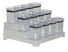 Kit 12 Potes Mantimentos Alimento Hermético Acrílico Kit 12 Potes Mantimentos Alimento Hermético Acrílico