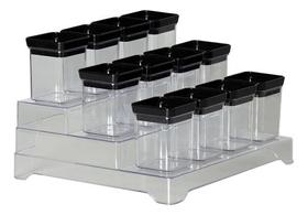 Kit 12 Potes Mantimentos Alimento Hermético Acrílico Kit 12 Potes Mantimentos Alimento Hermético Acrílico