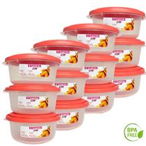 Kit 12 Potes Redondo 530ml Plástico Organizador de Alimentos Geladeira Cozinha Sanremo