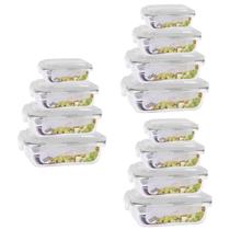 Kit 12 Potes Retangular (370 + 640 + 1040 + 1520) Marmitas Kit 12 Potes Retangular (370 + 640 + 1040 + 1520) Marmitas