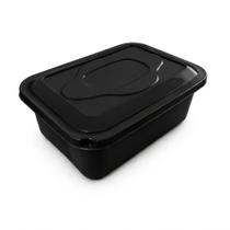 Kit 12 Potes Retangular Plástico Tampa Organizador Alimentos Cozinha Geladeira Marmita 500Ml 1L 1800