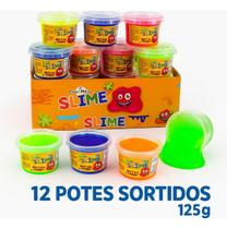 Kit 12 Potes Slime Lavável Criativa Educativa E Relaxante