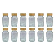 Kit 12 Potes Tempero Potinho Com tampa de Bambu 180ml
