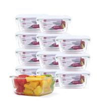KIT 12 Potes Vidro Herméticos Quadrado 320ml KIT 12 Potes Vidro Herméticos Quadrado 320ml