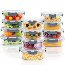 Kit 12 Potes Vidro Herméticos Yab Pequena Media Grande para Cozinha Quadrado Redondo Retangular