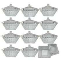 Kit 12 Potiche Mini Bomboniere de Vidro Lembrancinha Batizado C/Tampa Decorativo