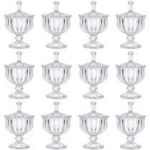 Kit 12 Potiche Vidro 15cm Decorativo Elegante Com Tampa Luxo Kit 12 Potiche Vidro 15cm Decorativo Elegante Com Tampa Luxo