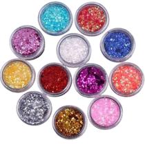 Kit 12 Potinhos Glitter Fino Para Encapsulamento De Unhas GB