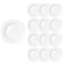 Kit 12 Prato 22cm Quadrado Fundo Refeição Plaza Luxo Duralex Kit 12 Prato 22cm Quadrado Fundo Refeição Plaza Luxo Duralex