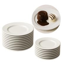 Kit 12 Prato De Sobremesa Em Melamina 18cm Branco Raso