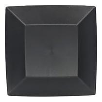Kit 12 Prato Quadrado Japonês Sobremesa Restaurante Preto