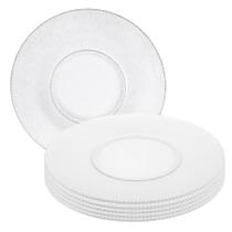 Kit 12 Prato Raso Forjado Vidro Refeição Sobremesa Gema 19cm