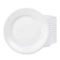 Kit 12 Prato Sobremesa Cerâmica Gourmet Plus Branco 19cm