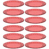 Kit 12 Pratos 19cm Vermelho Bandeja para Servir Mesa Posta Porções Aperitivos Crippa