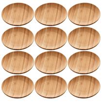 Kit 12 Pratos de Bambu Redondos 11cm Sobremesas Petiscos Lyor Mesa Posta Eventos Kit 12 Pratos de Bambu Redondos 11cm Sobremesas Petiscos Lyor Mesa Posta Eventos